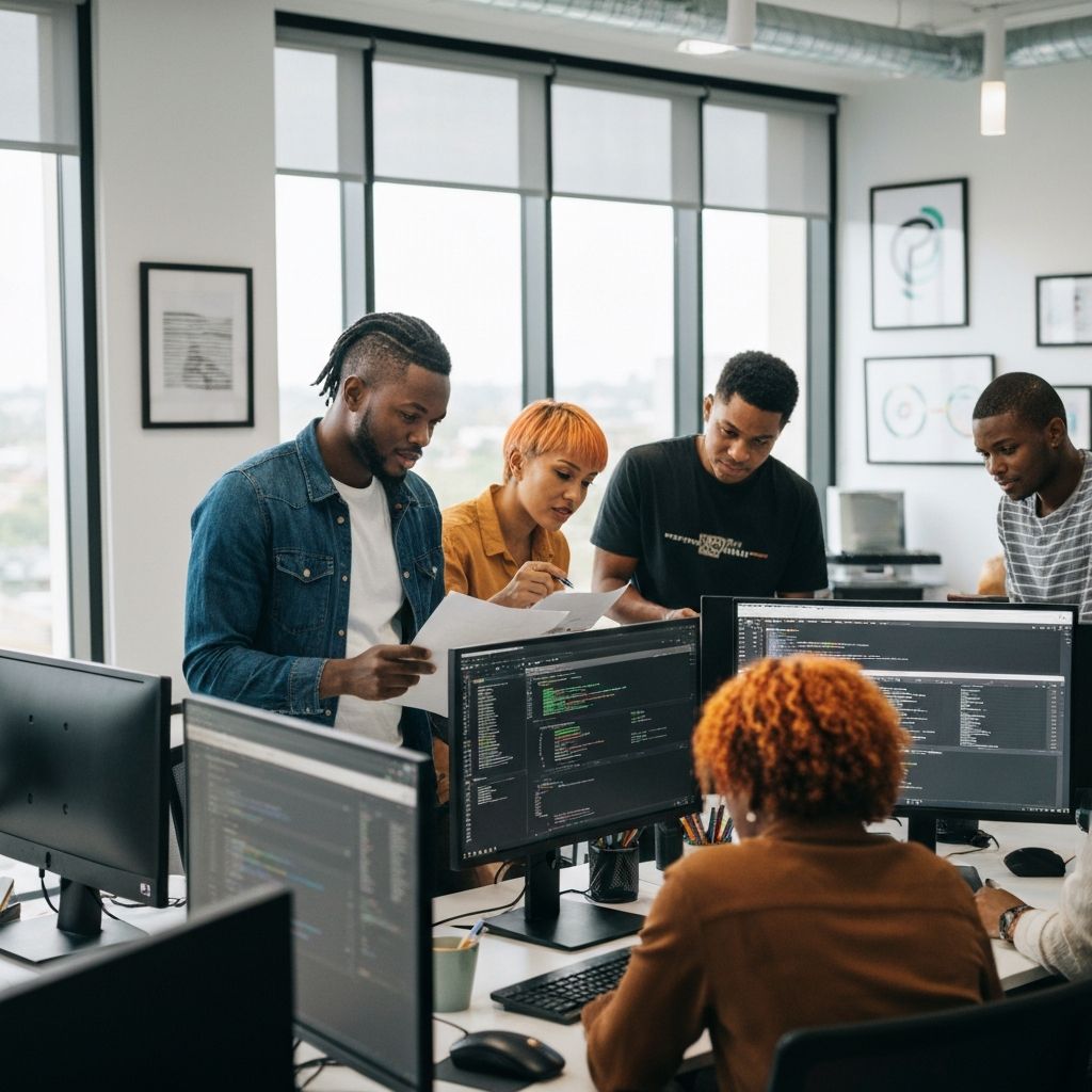 Sentrings & Co team collaborating on technology solutions